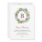 Merry Christmas Burgundy Berry Wreath Monogram