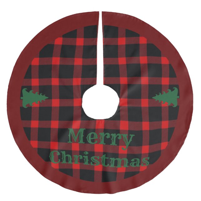 Merry Christmas burlap \Tree Skirt Brushed Polyest Brushed Polyester Tree Skirt (Front)