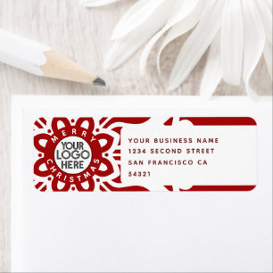 Merry Christmas Business Logo Snowflake Red