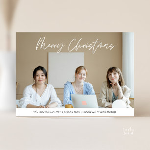 Merry Christmas Business Team Photo Holiday Card