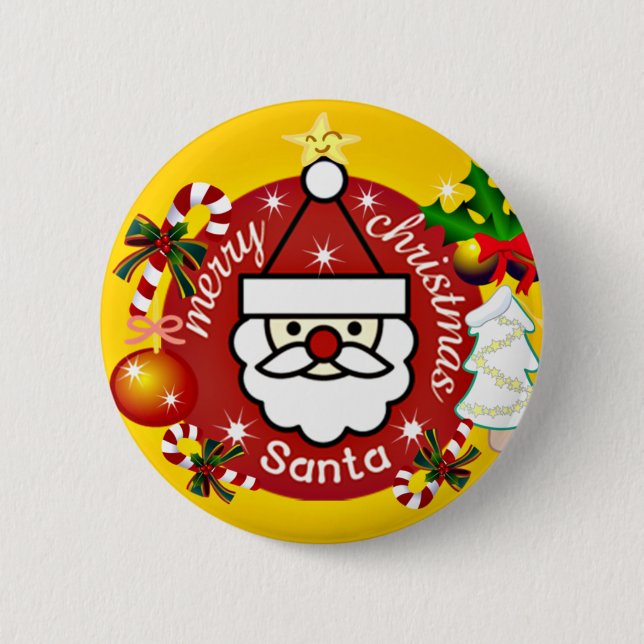 Merry Christmas_Button 6 Cm Round Badge (Front)