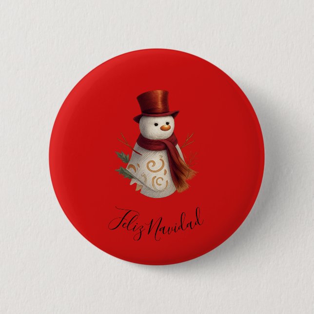 Merry Christmas Button - Feliz Navidad (Front)