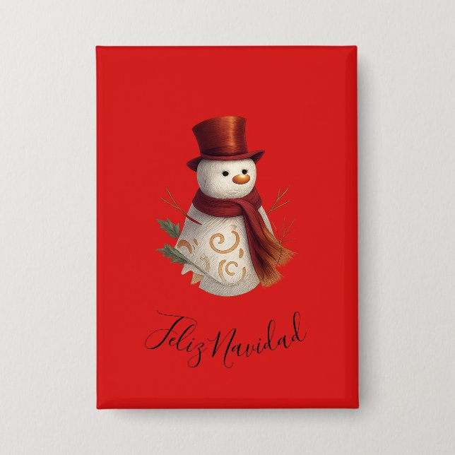 Merry Christmas Button - Feliz Navidad (Front)