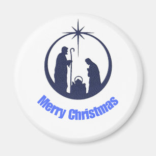Merry Christmas Button Magnet