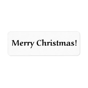Merry Christmas! bw return address labels