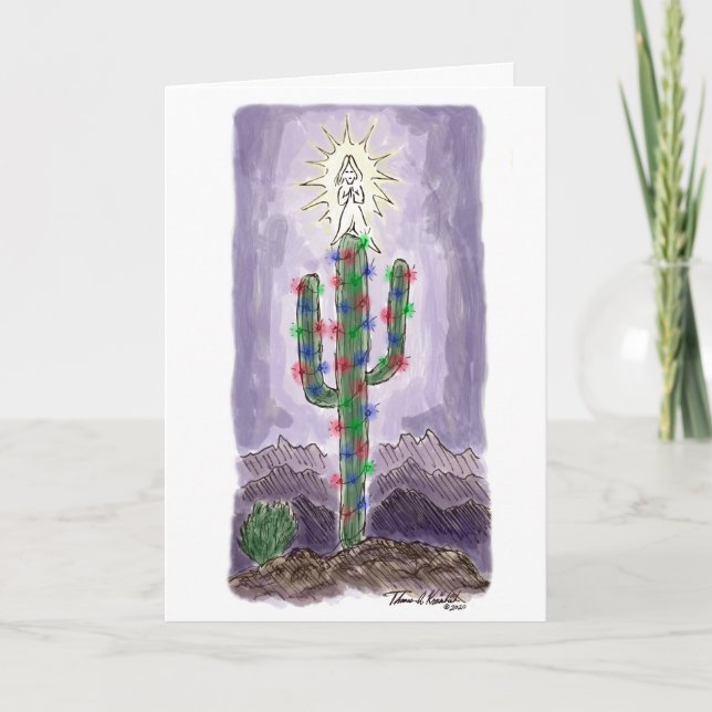 Merry Christmas Cactus greeting card (Front)