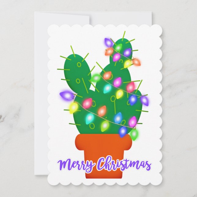 merry christmas cactus invitation (Front)