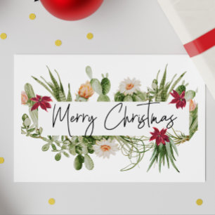 Merry Christmas Cactus Succulent Southwest Postcard