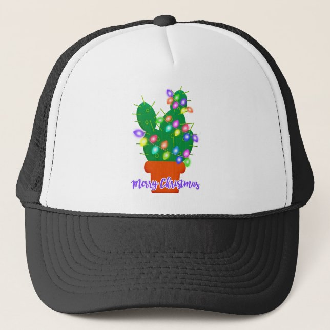 merry christmas cactus trucker hat (Front)