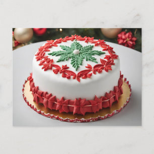 Merry Christmas Cake Holiday Postcard