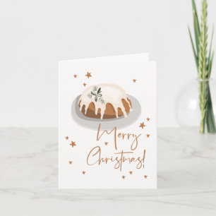 Merry Christmas Cake Thank You Card