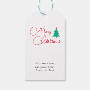 Merry Christmas Calligraphy Customisable Gift Tags