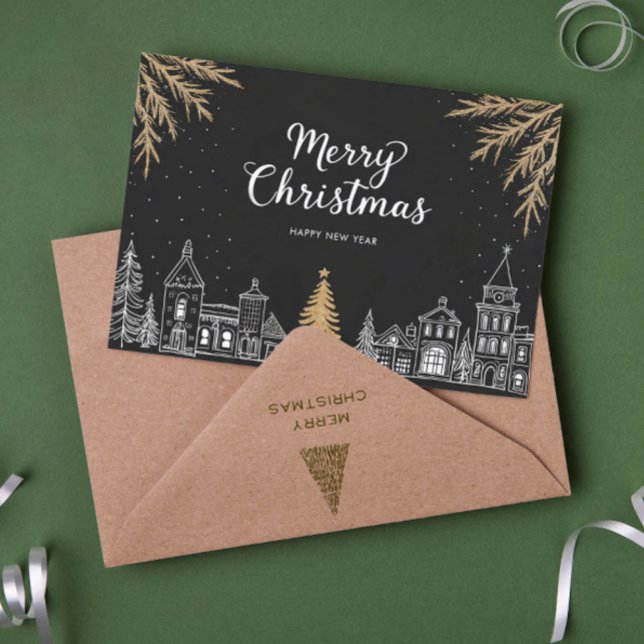 Merry Christmas Calligraphy Scrip Holiday Card (Creator Uploaded)