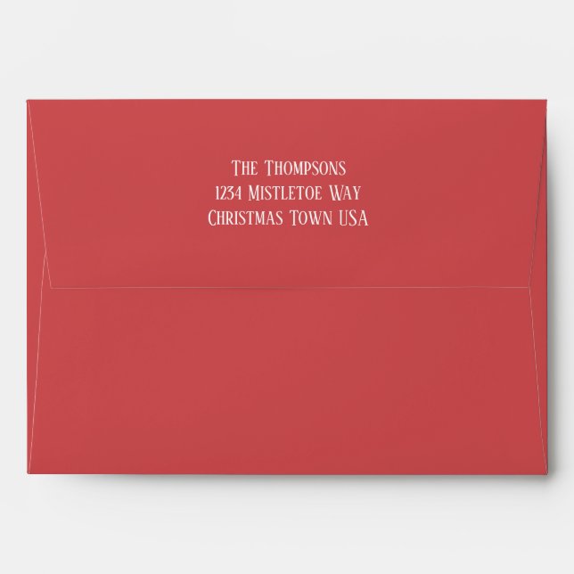 Merry Christmas Calligraphy Script Matching 5x7 Envelope (Back (Top Flap))