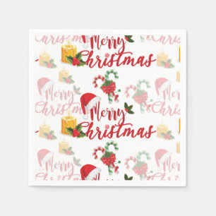 Merry Christmas Calligraphy Script Napkin