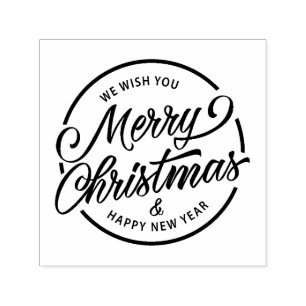 Merry Christmas Calligraphy Script Self-inking Stamp