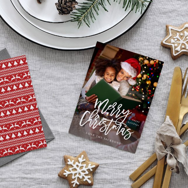 Merry Christmas Calligraphy Vertical Photo (Creator Uploaded)