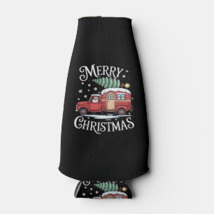 Merry Christmas Camping Cute Santa Claus Truck Ess Bottle Cooler