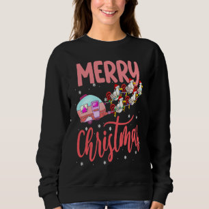 Merry Christmas Camping Funny Santa Chicken Campin Sweatshirt