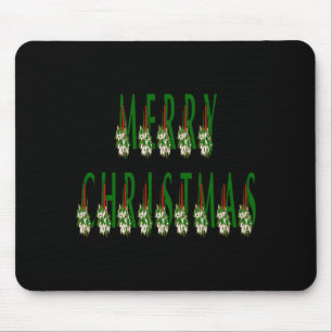 Merry Christmas Candle Font Girls Boys Mouse Pad