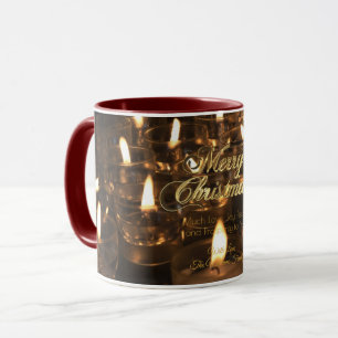 Merry Christmas Candlelight Burning Candles Mug