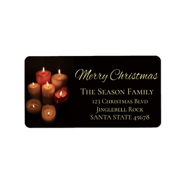 Merry Christmas Candles Christmas label (Front)