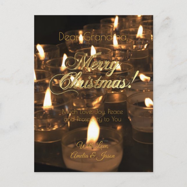 Merry Christmas Candles Romantic Candlelight Postcard (Front)