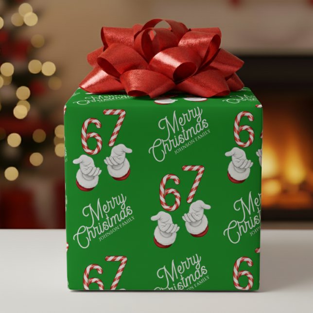 Merry Christmas Candy Cane 6-7 Meme Pattern Wrapping Paper (Merry Christmas Candy Cane 6-7 Meme Pattern Wrapping Paper
)