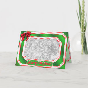 Merry Christmas Candy Cane Border Holiday Card