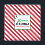 Merry Christmas Candy Cane Custom Name Magnet<br><div class="desc">Decorate your home with Christmas cheer with this Merry Christmas Candy Cane magnet.  Can be customised with your name!</div>