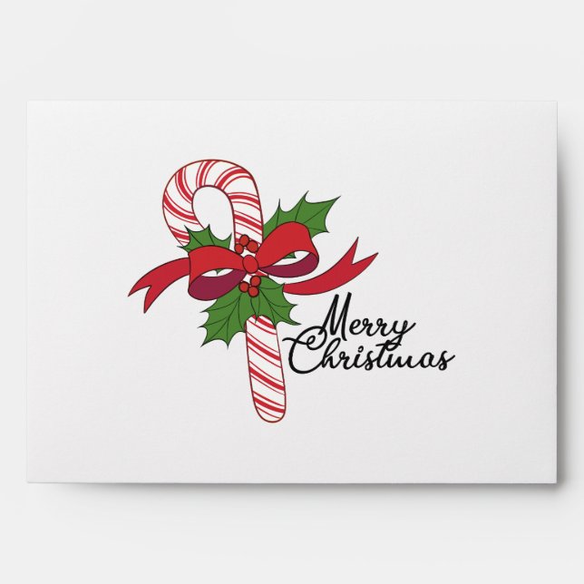 Merry Christmas Candy Cane Envelope (Front)