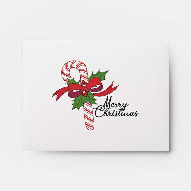 Merry Christmas Candy Cane Envelope (Front)