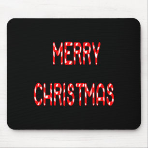 Merry Christmas Candy Cane Font Girls Boys Mouse Pad