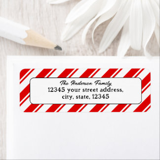 Merry Christmas Candy Cane Return Address