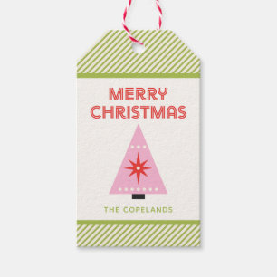 Merry Christmas Candy Cane Stripe Custom Gift Tags