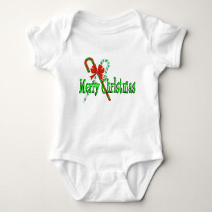 Merry Christmas Candy Canes Baby Bodysuit