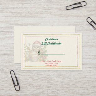 Merry Christmas Candy Store Gift Certificate