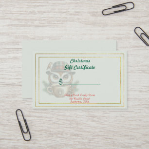 Merry Christmas Candy Store Gift Certificate