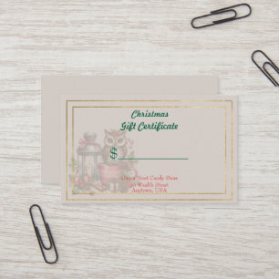 Merry Christmas Candy Store Gift Certificate