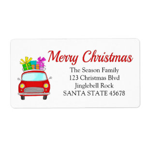Merry Christmas car address label