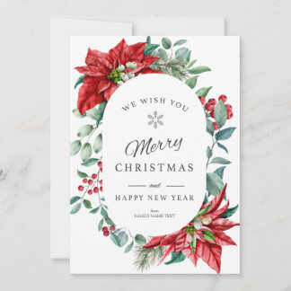 Merry Christmas Card Christmas poinsettia frame