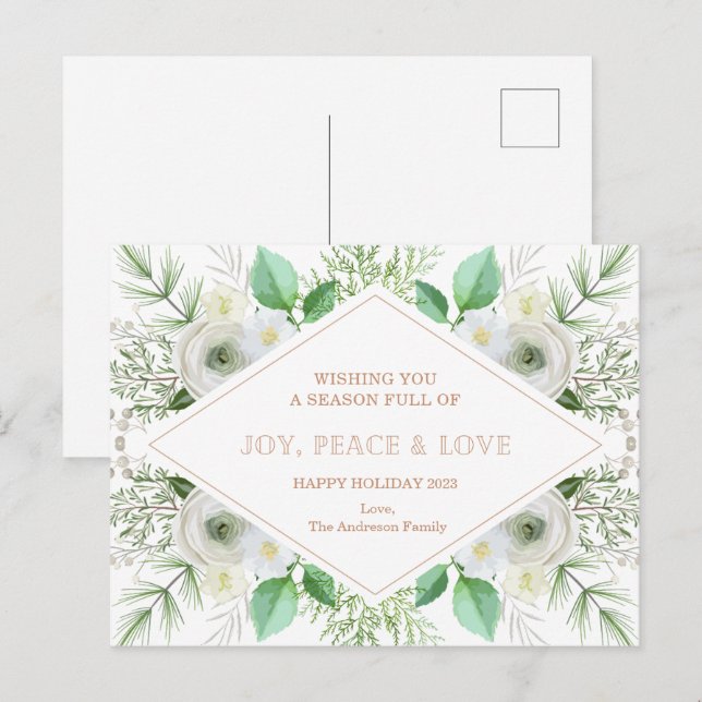 Merry Christmas Card Custom Christmas Postcard (Front/Back)