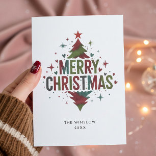 Merry Christmas Card – Custom Name & Year, Modern