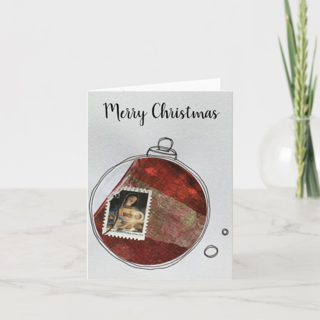 Merry Christmas Card - hand drawn ornament 2020-2 (Front)