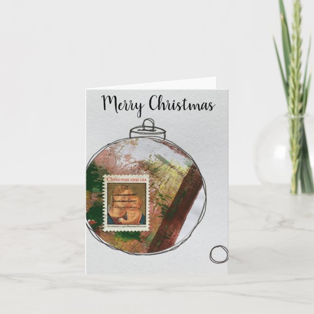 Merry Christmas Card - hand drawn ornament 2020-9 (Front)