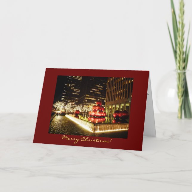 Merry Christmas Card - Holiday Lights - New York (Front)