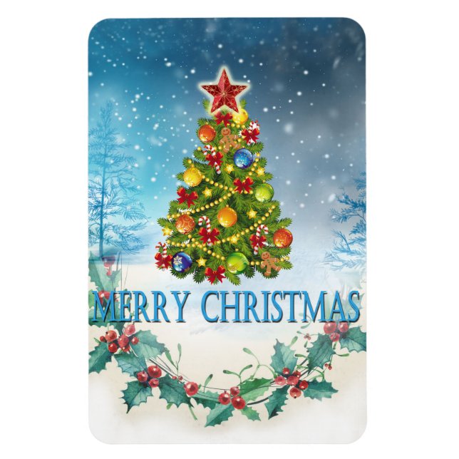 Merry Christmas card Magnet (Vertical)