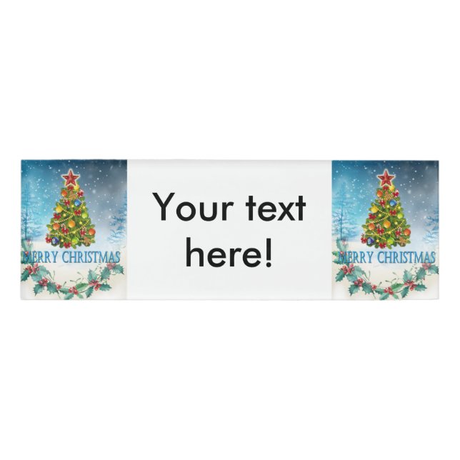 Merry Christmas card Name Tag (Front)