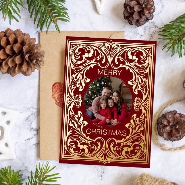 Merry Christmas Card Template Ornate Editable (Creator Uploaded)