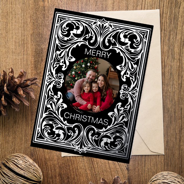 Merry Christmas Card Template Ornate Editable (Creator Uploaded)